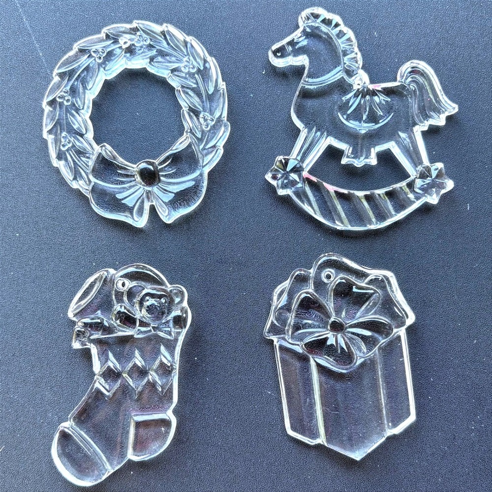 Vintage Princess House CrystalChristmas Ornaments Set 4 #896  NO BOX